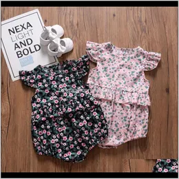 JoughsuitsMompers Детская одежда Детская родильная родильная доставка 2021 рожденных Rompers Rompers Flying Hotte Floral Parted Rack Clace комбинезон Back B
