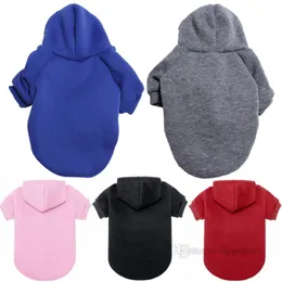 Sublimazione Blank Basic Poliestere Vestiti per animali domestici Felpa con cappuccio per cani caldi Abbigliamento per cani per cani di taglia piccola e media Pile morbido Pullover invernale Animali domestici Cappotto Nero S-9XL A227