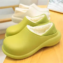 Pantofola da uomo inverno EVA impermeabile caldo peluche per interni casa piattaforma scarpe zeppe robuste zoccoli con tacco diapositive 2 96