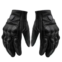 Motorcykelhandskar Fullfinger Guantes Moto Skyddshandskar Andningsbara Perforerade Real Leather Riding Cross Dirt Bike Gloves H1022