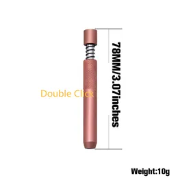 Tipo di pressa Mini tubo metallico 3 '' Puntali con filtro One Hitter Spring Pipistrelli Snuff Snorter Dispenser Tube Cannuccia Sniffer Tubi per fumatori Narghilè