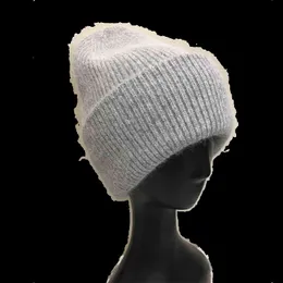 Vinter hattar kvinnor ull stickad angora hatt mössor kvinnlig varm kanin päls skullies beanie för tjej