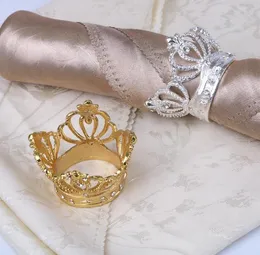 Crown Napkin Ring Metal Crowns Shape with Imitation Diamond Napkins Holder for Home Wedding Table Decoration SN2357