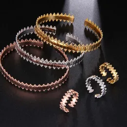 Earrings & Necklace High-quality Bangle Bracelet Rings Sets For Women Personality Luxurious 2PCS Suite Fashion Jewelry