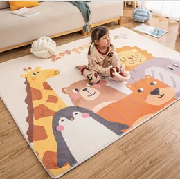 Cartoon Cat Lion crystal velvet Carpets Floor Mat Decorative Area Rug For Boys Bedroom Nylon Printed Thick Mats Abstract