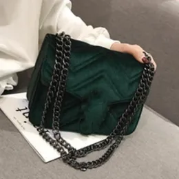 2021 designerska torba zimowa blokada aksamitna klasyczna haftowana linia falisty damski łańcuszek elegancki Temperament mały