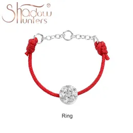 Anelli a grappolo SHADOWHUNTERS Anello in argento sterling S925 con cristallo per le donne con corda rossa Gioielli di lusso Regalo di Natale Amici