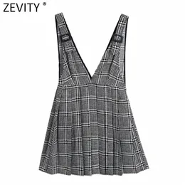 Frauen Vintage Houndstooth Print Hosenträger Rock Faldas Mujer Weibliche Seite Zipper Chic Party Vestido Marke Röcke DS5000 210416