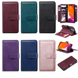 Multifunctional Leather Wallet Cases For Iphone 14 Pro Max 13 12 11 XR XS X 8 7 6 Plus Iphone14 10 Card Slots Holder Flip Cover Business Men Girls Magnetic Pouch Purse