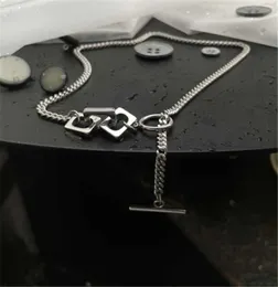 Chains 316L Stainless Steel Simple Geometric Square Titanium OT Buckle Necklace Men And Women Stitching Elements Street