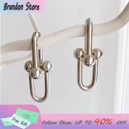 925 Sterling Silver Tif U Shaped Earrings High Quality Horseshoe Buckle For Ladies Valentine's Day Luxury Jewelry Gifts 220125