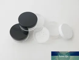 10g 20g 30g 12pcs Refillable Empty Powder Pot With Sieve Cosmetic Makeup Jar Container Handheld Portable Sifter with Black Cap