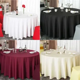 Wedding Party Favor White Round Bankiet Tkanina Ceremonia Ceremonia Konferencja Wystrój Czarny Poliester Pokrywa El Restaurant Tablecloth 211103