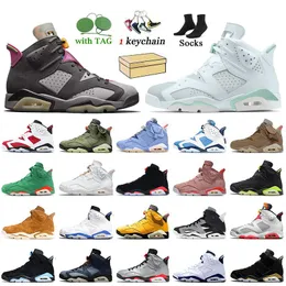 2021 보르도 티파니 블루 6S 농구 신발 jumpman 6 Travis Gold Hoops UNC British Khaki Mens 트레이너 카민 블랙 적외선 기술 크롬 스니커즈