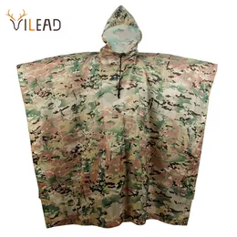 Polyester Impermeable Outdoor Raincoat Vattentät Kvinnor Män Coat Poncho Cloak Slitstarkt Fiske Camping Tour Rain Gear