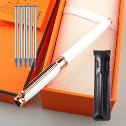 Gel Pens Luxury Metal Signature Pen Orb Advertising Office Suministres Papelería Al por mayor 5 piezas Bolsa de recarga