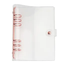 Agenda Journal Dagbok Planerare PVC Rose Guld Klara pärmar Lösblad 6 Ring A5 A6 30 mm Pärmskydd 210611