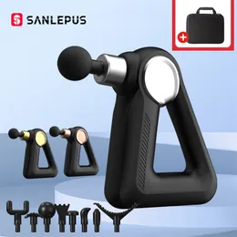 SANLEPUS Massage Gun LCD Display 32 Levels Electric Massager Deep Tissue Muscle Percussion Neck Body Back Relaxation Pain Relief 220228