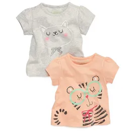 LOVE DD&MM Girls T-shirts Summer Princess Leopard Boys Girls Cartoon Cat Comfortable Cotton Short-sleeved T-shirt Clothes 210715
