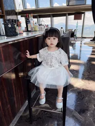 high quality baby Girls Clothing Sets Summer Short Sleeve T-shirt Cartoon Tops and Tutu Skirts 2pcs suits toddler kids hot wear outfit