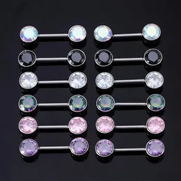 Cúbico zirconia mamilo anéis barbell sexy cristal piercing mamilos shield 316l piercings de aço inoxidável jóias corporais