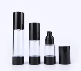 wholesale Packing Bottles 15ml 30ml 50ml black pump empty,30 ml plastic airless Refillable