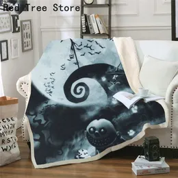 Rzut Koc Festiwal Halloween 3D Pluszowe Flanel Koce Bedspread Dla Dzieci Chłopiec Dorosłych Kanap Sofa Kołdra Cover Home Tekstylia