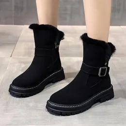 Kış kar ayakkabısı botları sıcak kürk 2021 yüksek kaliteli kadın platform ayak bileği botas mujer zapatillas 575