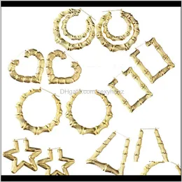 Charm Jewelry Drop Delivery 2021 Begrenzte Acryl-Hiphop-Ohrringe Ohrringe Orecchini Große Bambus-Joint-Creolen Hip-Hop-Ton Großer Kreis