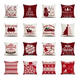 Christmas lattice Pillow Case linen 45*45cm pillow cover home Textiles sofa cushion cover office Christmas decorations T2I52764