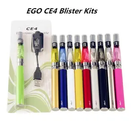 EGO CE4ブリスターパックスターターキット電子タバコ1.6mlアトマイザー650mAh 900mAh 1100mAh EGO-Tバッテリークリアマイザー蒸発器