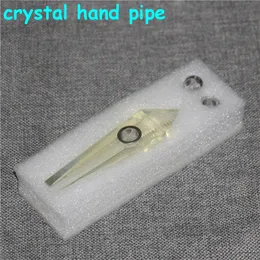 Wholesale 11cm Modern Custom Smoking Pipes Natural Amethyst CRYSTAL Quartz Tobacco hand Pipe glass ash catcher for bong