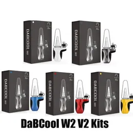 정통 Dabcool W2 V2 Enail Kit Hookah Wax 농축 물 산산조데 버드 vape vape 모드 4 개의 열 설정 온도 제어 5 색상