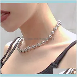 Pingentes jóias de joalheria6mm/8mm de aço inoxidável colar de bola de cadeia de aço feminina longa (40cm-60cm), colares de jóias para link para homens.