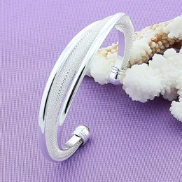 女性のためのファッションシルバーカラーバングルジュエリーsrebrna bransoletka pulsera de plata bangle