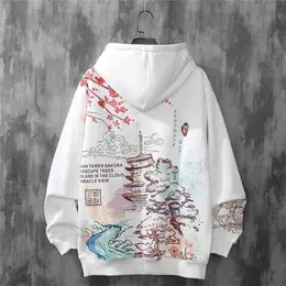 Anime Hoodies Sweatshirts Chinese Style Men Black Hoodies Sweatshirts Harajuku Oversized Pullovers Sweatshirts For Women CS455 210909