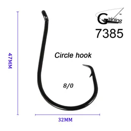 50pcs 8/0 High Carbon Stainless Steel Chemically Sharpened Octopus Circle Ocean Fishing Hooks 7385 Fish Hook