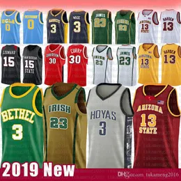 Allen 3 Iverson 23 LeBron 13 James NCAA Harden Basketball Jersey Georgetown Arizona University State Bethel Irish High School Jerseys 2022