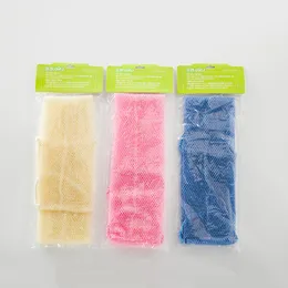 Dubbelhandtag Pull Back Strip Svampar Koreanska Style Skrubbande Handduk Stark Ash-Ta bort handdukar Plast Dagliga Nödvändelser Badrum Partihandel