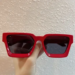Millionaire Okulary Z1165W Moda Klasyczne Męskie lub Kobiet Czerwone Ramki Świątynie bez C Super Cool Square Man Glasses UV400 Projektant Najwyższej jakości z pudełkiem