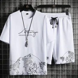 Męskie dresy 2023 Męskie Set Summer Summer Harajuku T-Shirt Sports Shorts Running 2pc