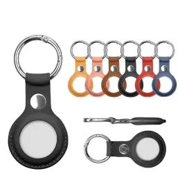 Party Favor PU Läder Key Ring för Tracker Tillbehör Anti-Scratch Protective Sleeve Cover Shell Keychain Case