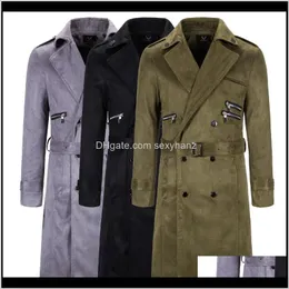 Capispalla Cappotti Abbigliamento Abbigliamento Drop Delivery 2021 Winter Woolen 5Xl Large Size Long Trench Coat Fashion Slim Wild Mens Jacket Vhyi8