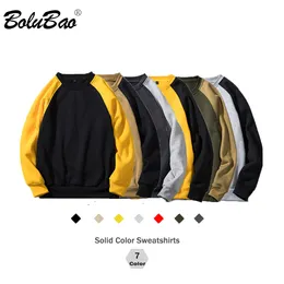 Bolubao Suéter Homens Quente Pullover Streetwear Manga Longa Patchwork Hoodies Mens Roupas Moda Pares Sportswear UE Tamanho 210518