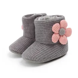 0-18m Warm Newborn Toddler Knitted Boots Winter First Walkers Baby Girls Shoes Soft Sole Fur Snow Prewalker Booties G1023
