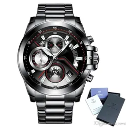 Luxo Assista Três Olhos Multi Camada Dimensional Superfície Homens Relógios Funcionais Quartzo Seconds Seconds Works WristWatches