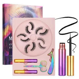 5 par Kolorowe magnetyczne rzęsy Wodoodporna Eyeliner Peeliner Tepezer Scinssset Lashes Extension Fake Eyelaski Zestaw Free DHL J069