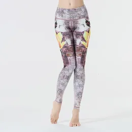 Yoga roupas fitness esportes leggings para mulheres esticadas calças impressas feminina treino