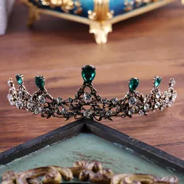 Hårklämmor Barrettes Copper Green Crystal Elegant Bridal Crown Coroa de Noiva Boutique Brides Headwear Wedding Jewelry