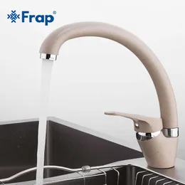 FRAP BRASS 5 색상 주방 싱크 수도꼭지 믹서 콤비 셔츠 냉각 싱글 핸들 회전 스파우트 주방 워터 싱크 믹서 탭 수도꼭지 F4113 210724